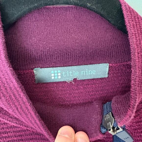 TITLE NINE Women's Medium Cranberry Zip Knit Cotton Blend Soft Gorpcore Outdoors - Picture 3 of 15